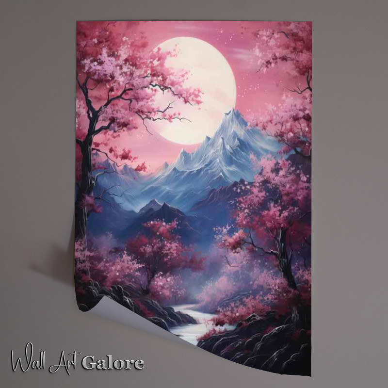 Buy Unframed Poster : (Cherry Blossoms in the Wild Lakes Rivers and Peaks)