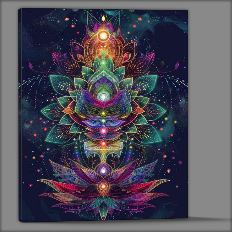 Buy Canvas : (Colorful chakras inside a lotus)