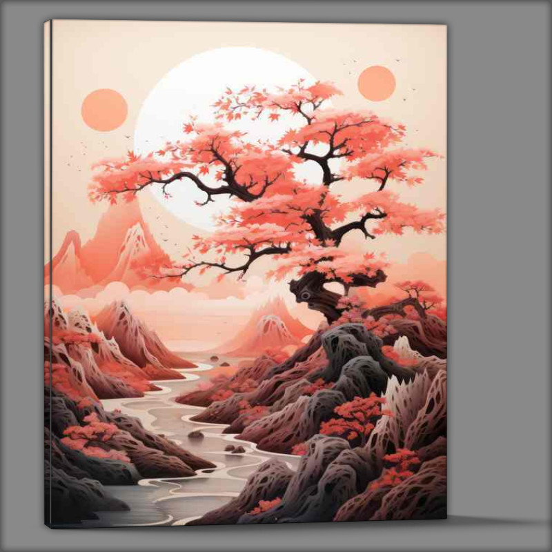 Buy Canvas : (Cherry Tree Oases Japans Lakeside Blossom Spots)