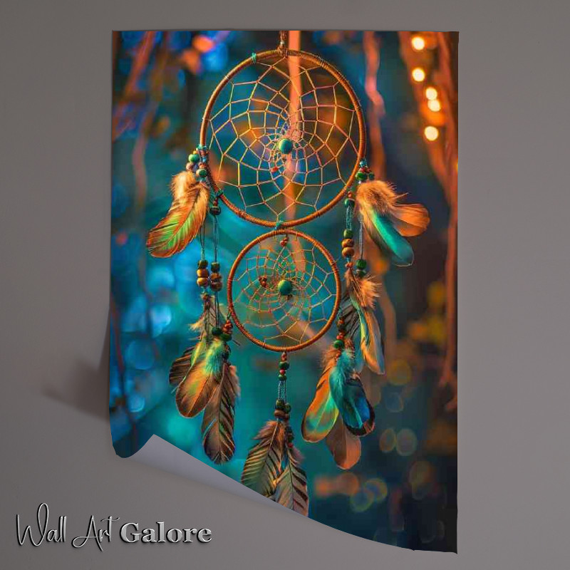 Buy Unframed Poster : (Dream catcher in the night sky with amazing colors)