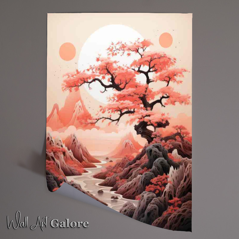 Buy Unframed Poster : (Cherry Tree Oases Japans Lakeside Blossom Spots)