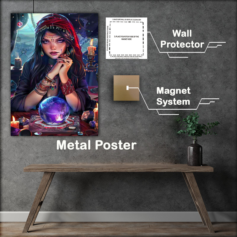 Buy Metal Poster : (Fortune teller with a crystal ball)