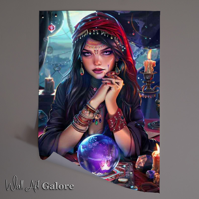 Buy Unframed Poster : (Fortune teller with a crystal ball)