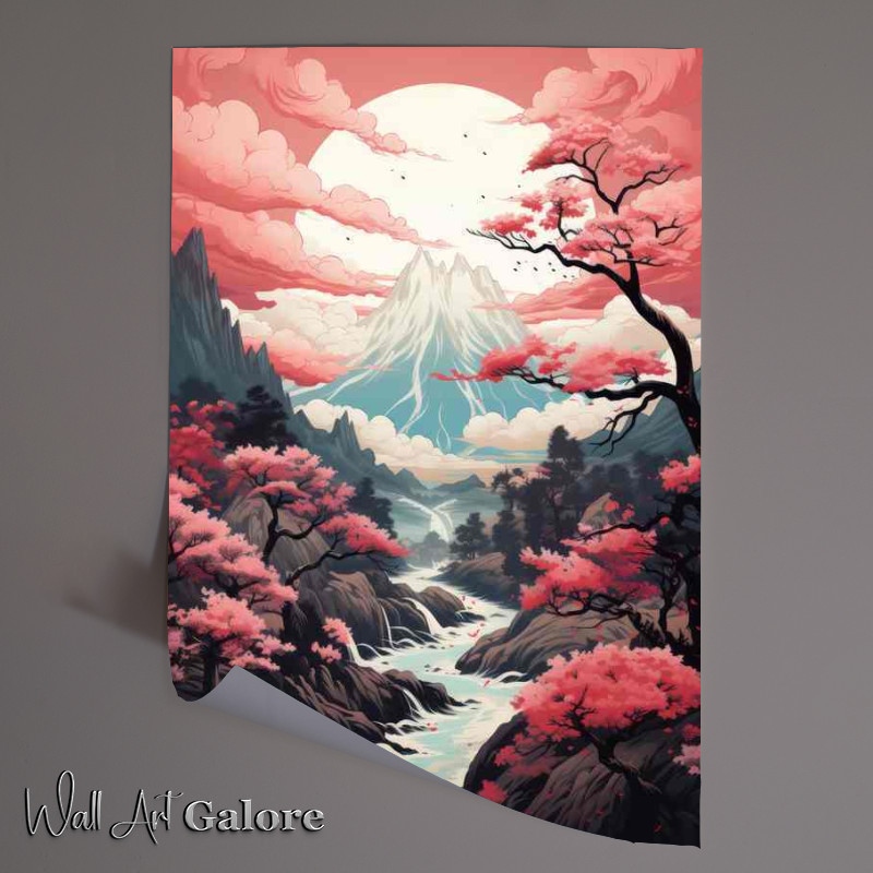 Buy Unframed Poster : (Cherry Trees and Mountain Echoes)