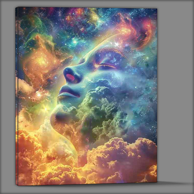 Buy Canvas : (The enlightened soul hanging on clouds)