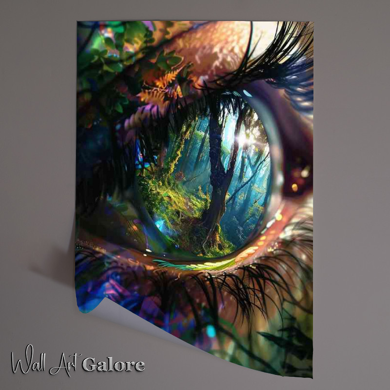 Buy Unframed Poster : (Closeup of an eye reflects the vibrant colors)