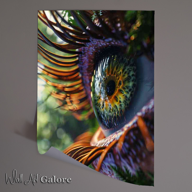 Buy Unframed Poster : (Eye with trees and green foliage and wood lashes)
