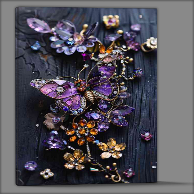 Buy Canvas : (Beautiful butterfly with a purple and gold)