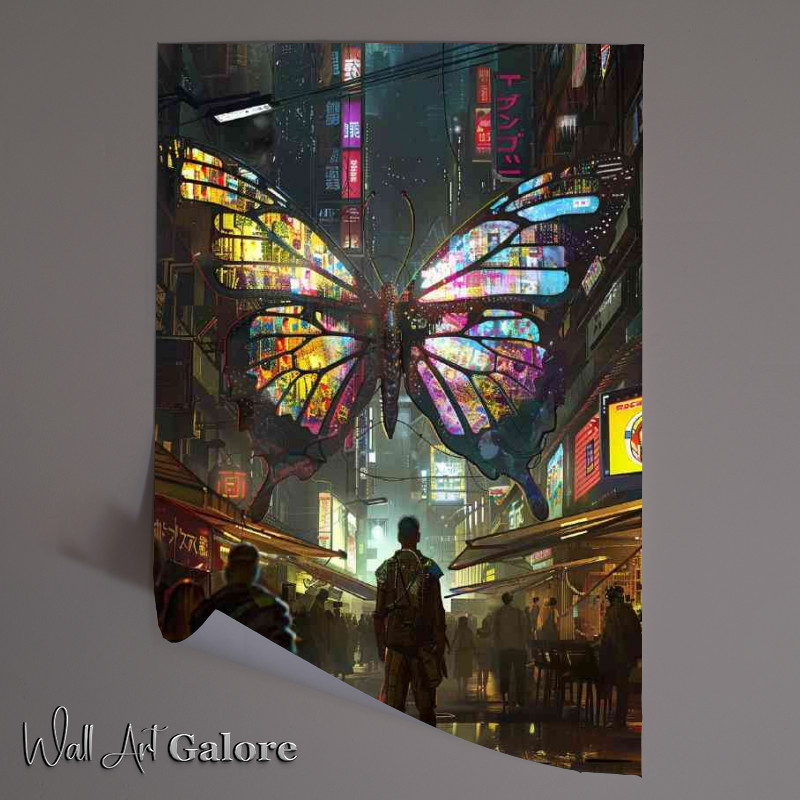 Buy Unframed Poster : (Butterfly made of glass colourful)