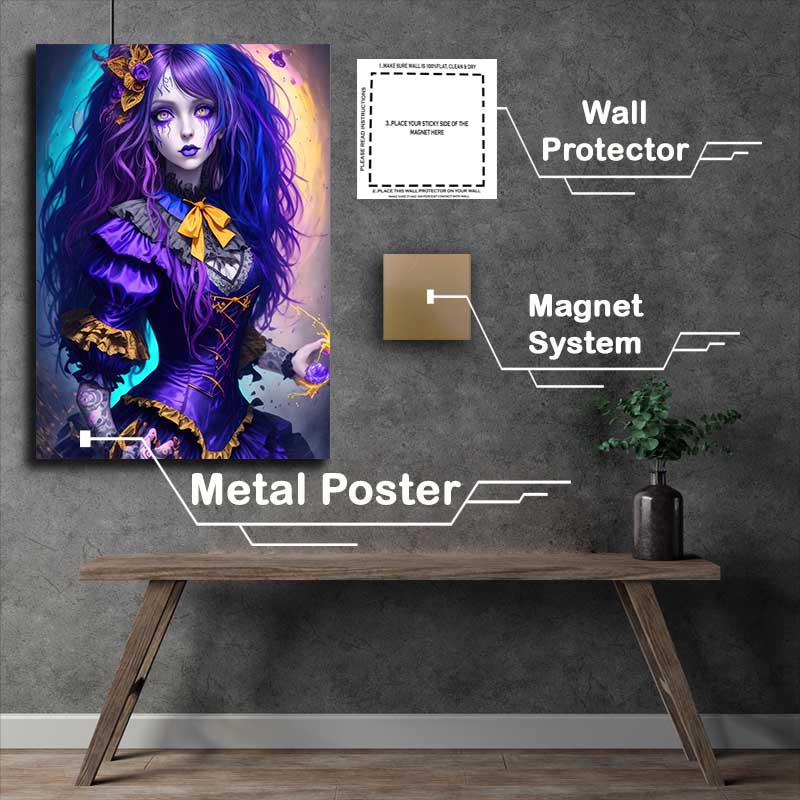 Buy Metal Poster : (Goth girl fantasy art)