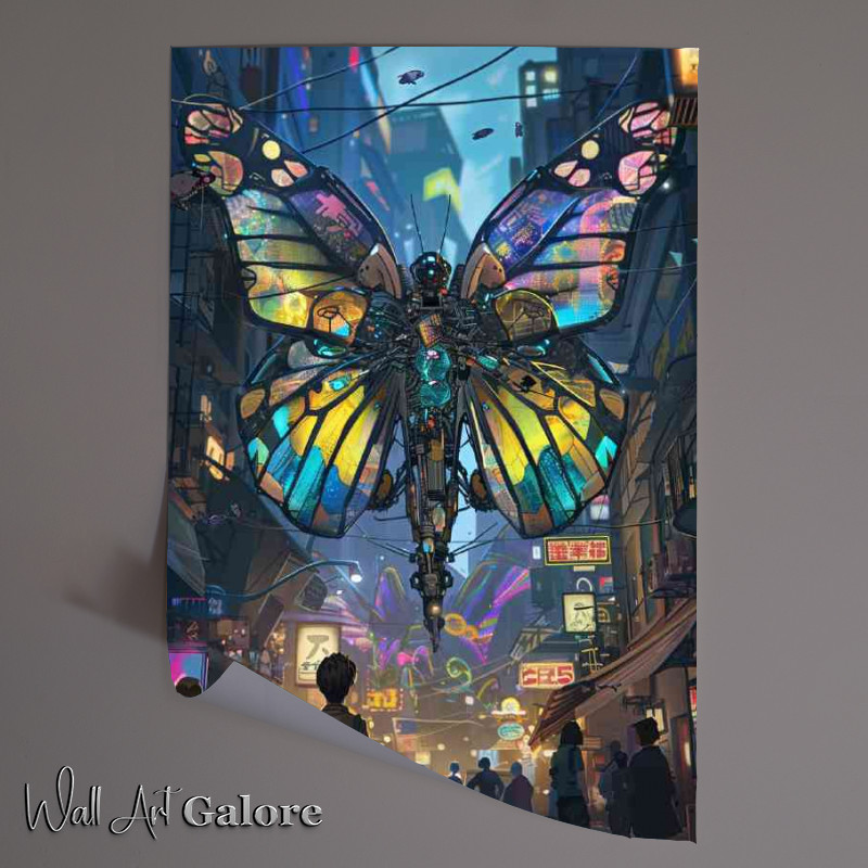 Buy Unframed Poster : (Giant Butterfly made of colorful glass)