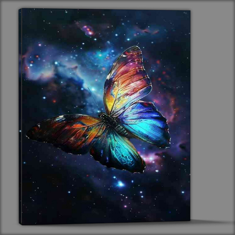 Buy Canvas : (Stunning Butterfly with vibrant colors gracefully flying)