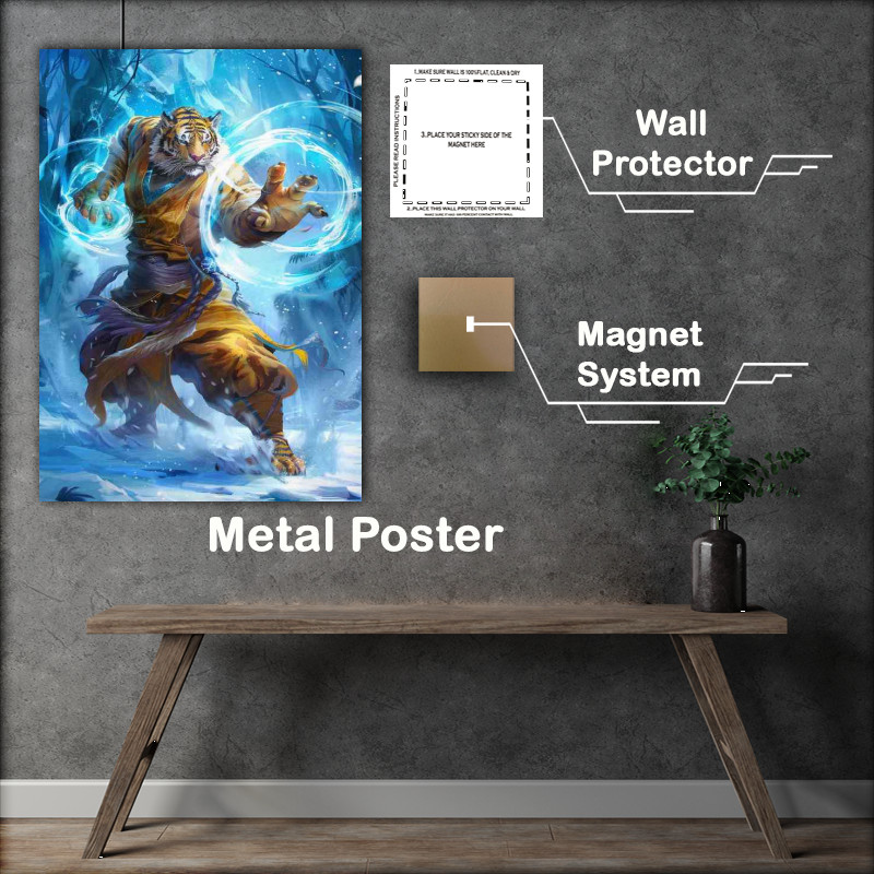 Buy Metal Poster : (Yellow Tiger monk casting magic)