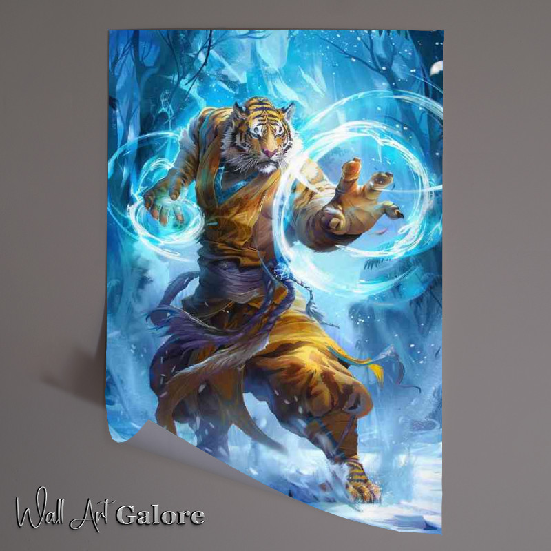 Buy Unframed Poster : (Yellow Tiger monk casting magic)