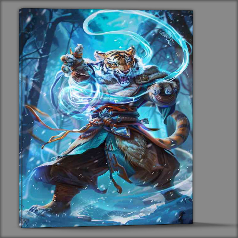 Buy Canvas : (Yellow Tiger monk casting magic in the air)