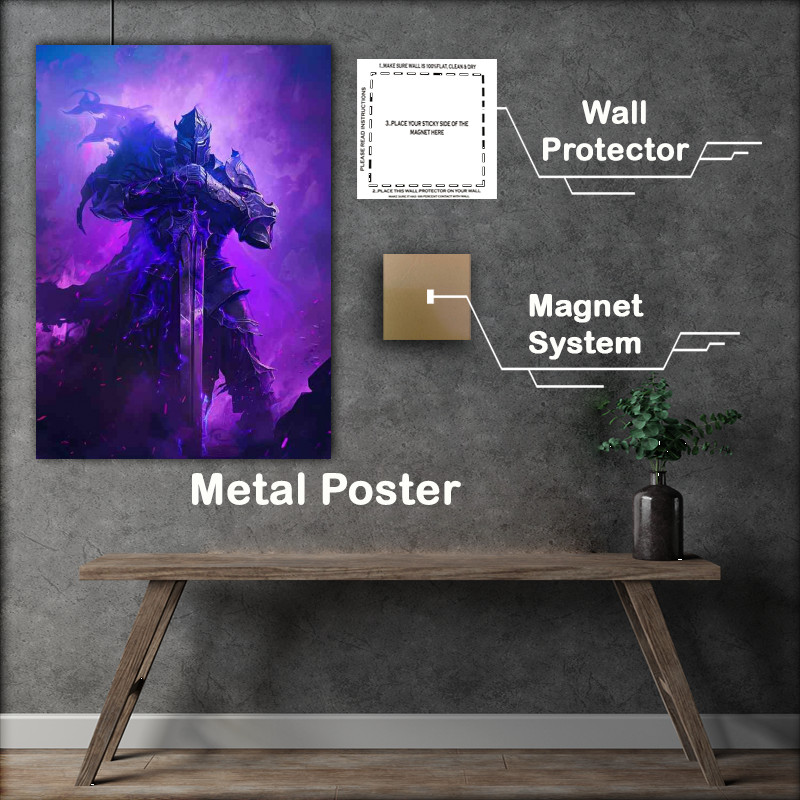 Buy Metal Poster : (A Dark knight holding his sword)