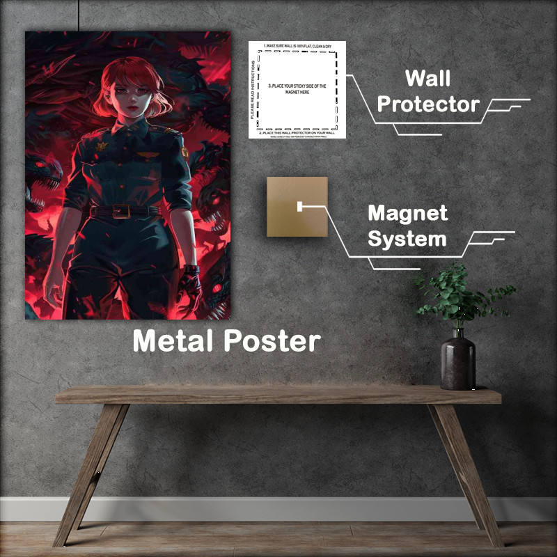 Buy Metal Poster : (Beautiful red haired woman with short hair)