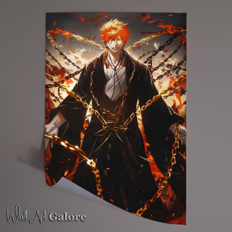 Buy Unframed Poster : (Bleach anime character holding chains both hands)