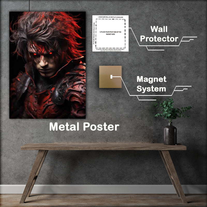 Buy Metal Poster : (Demon slayer with red eyes)