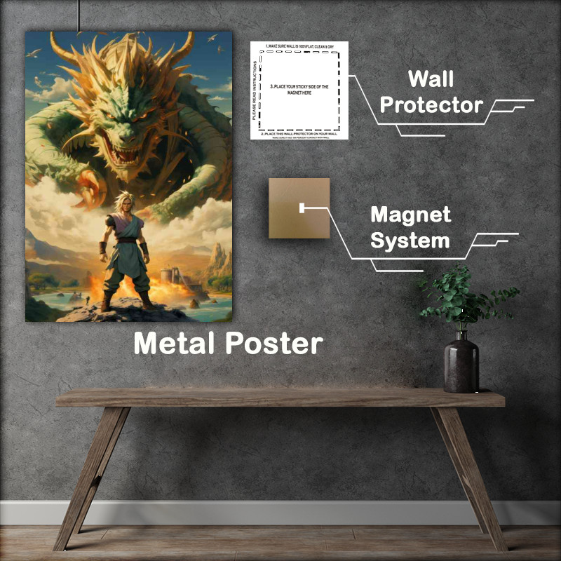 Buy Metal Poster : (Dragon Ball ready to fight the beast)