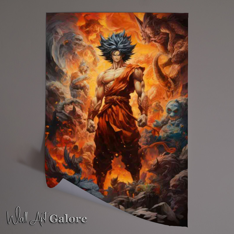 Buy Unframed Poster : (Goku surrounded by monsters poster)