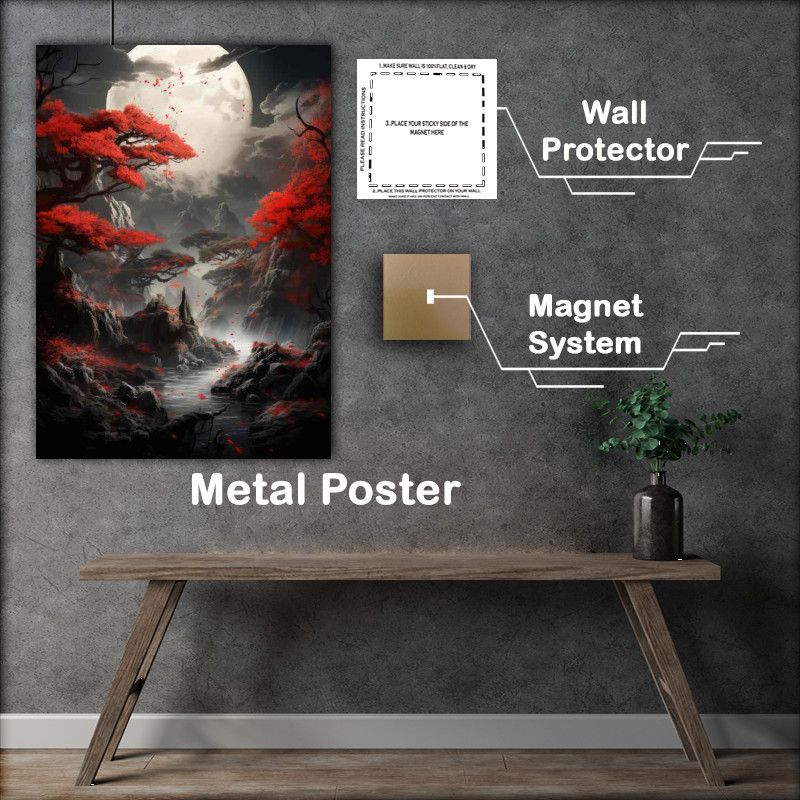 Buy Metal Poster : (Hanami Hideaways Secluded Cherry Blossom)