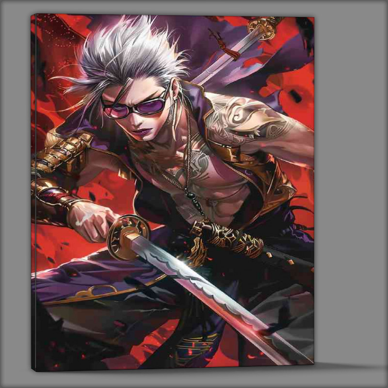 Buy Canvas : (Handsome man with silver hair wearing glasses)