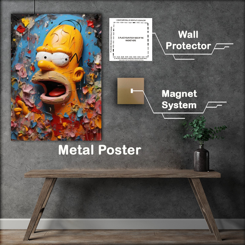 Buy Metal Poster : (Homer style Very colourful)