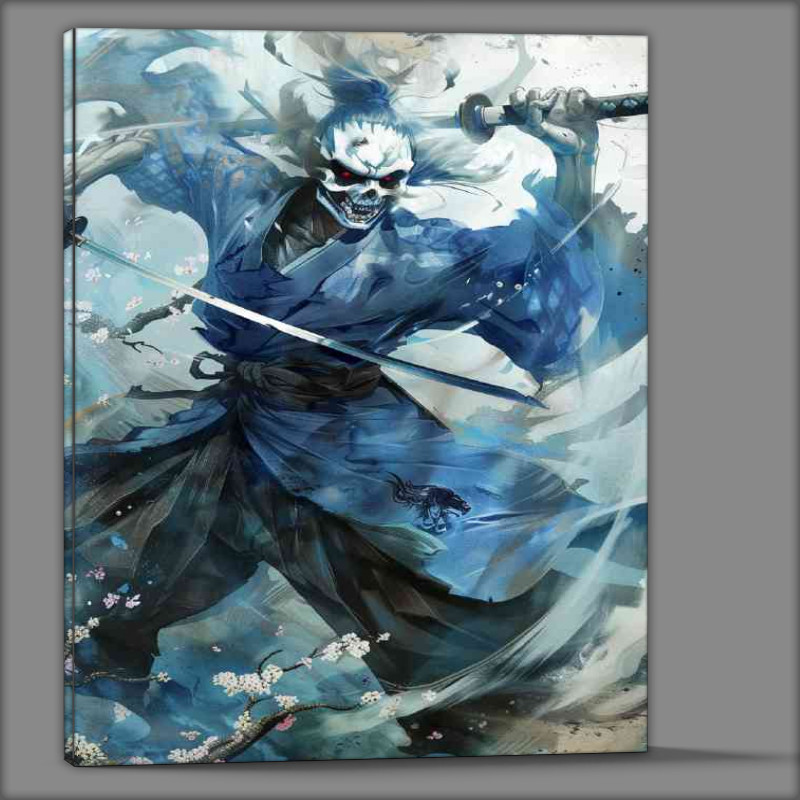 Buy Canvas : (Kugust blue holding katana skull)