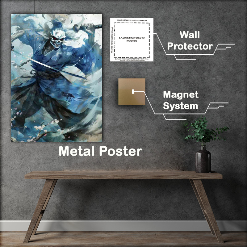 Buy Metal Poster : (Kugust blue holding katana skull)
