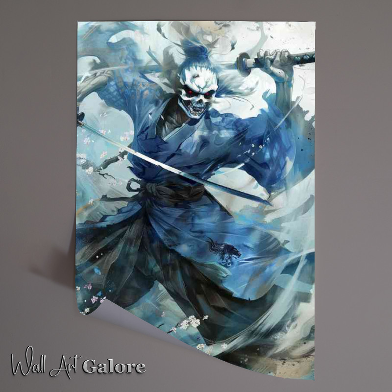 Buy Unframed Poster : (Kugust blue holding katana skull)