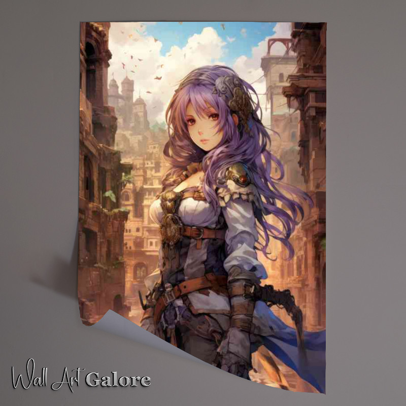 Buy Unframed Poster : (Lady with purple hair holding wepons ready)