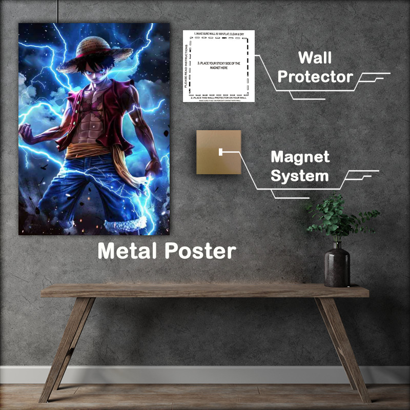 Buy Metal Poster : (Monkey D Luffy lightning)