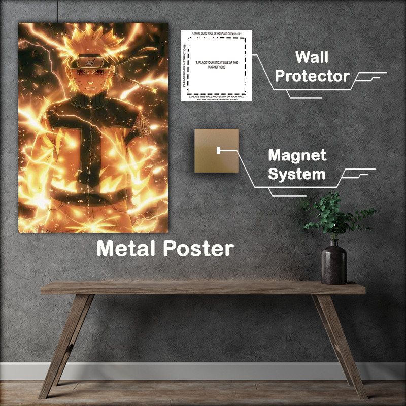 Buy Metal Poster : (Naruto with his golden glow)