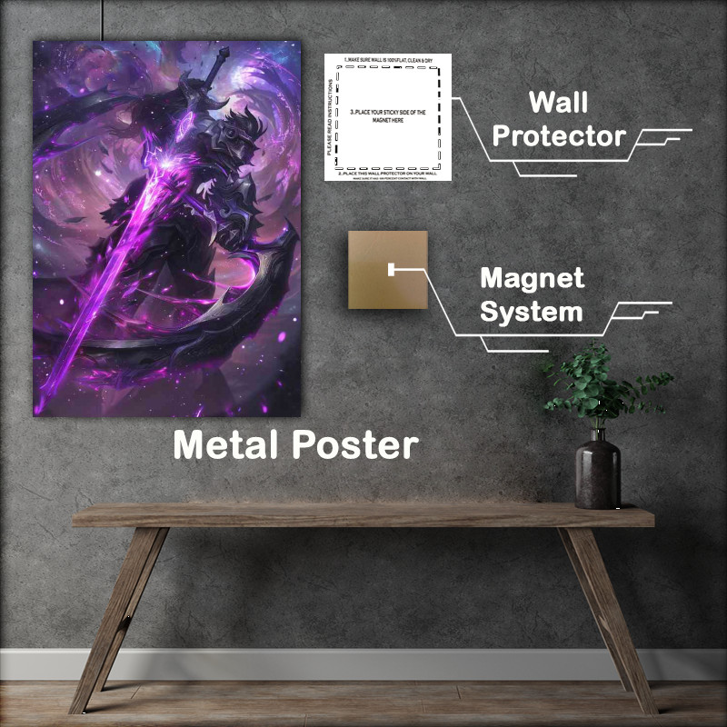 Buy Metal Poster : (Powerful sword surrounded by dark purple energy)