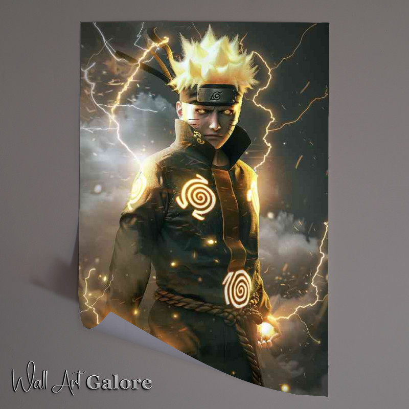 Buy Unframed Poster : (Realistic illustration of Naruto Uzumaki in his Akats)
