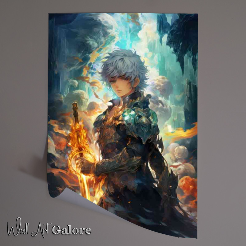 Buy Unframed Poster : (Slayer holding a white sword anime)