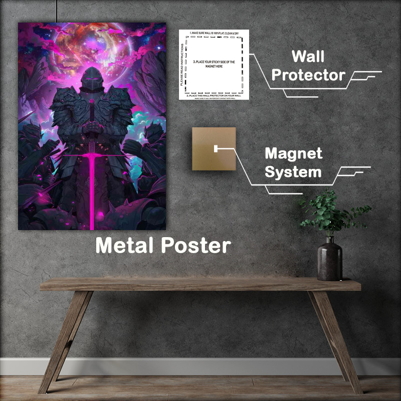 Buy Metal Poster : (Sword and sorcery style a Black knight)