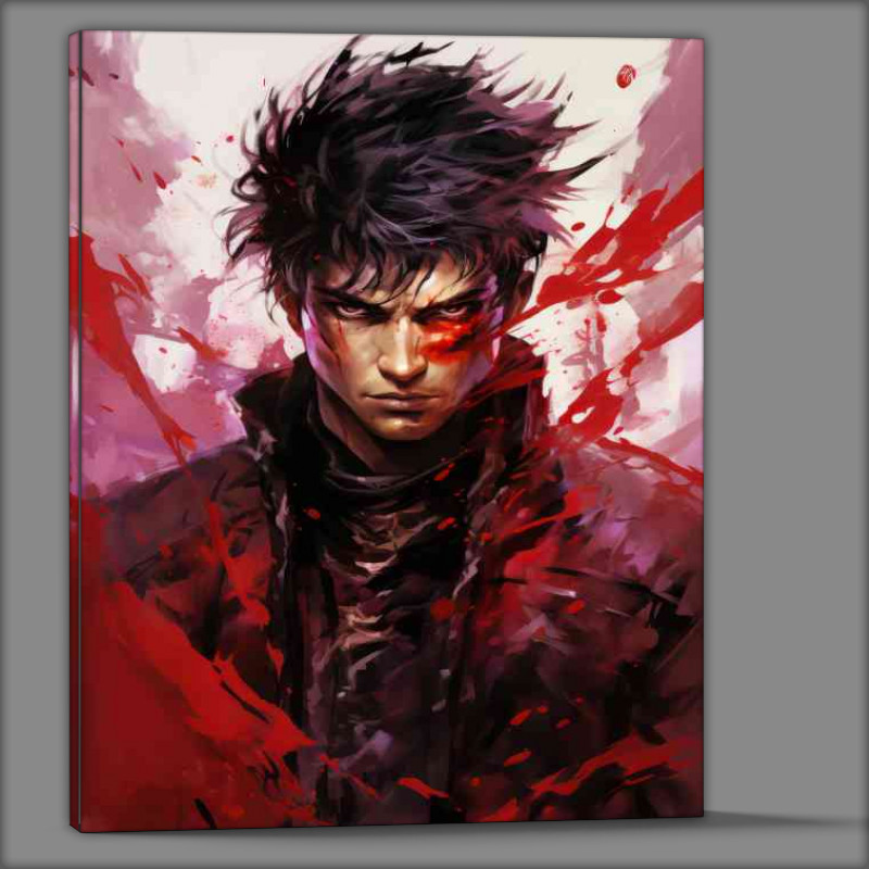 Buy Canvas : (The action demon slayer man with red hair)