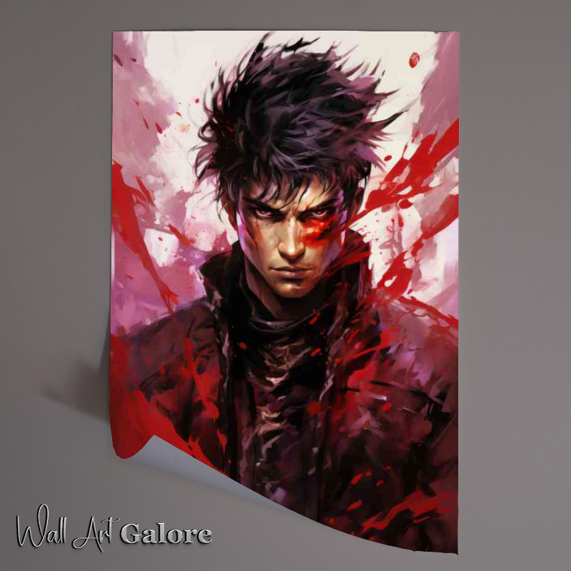 Buy Unframed Poster : (The action demon slayer man with red hair)