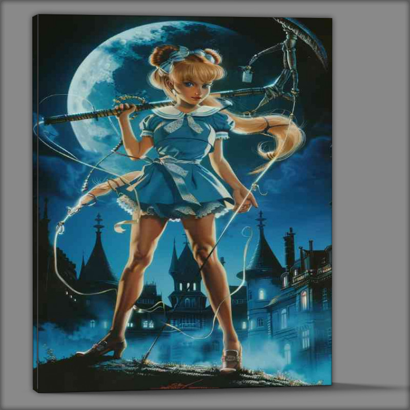 Buy Canvas : (1980s girl in blue dress slaying vampiers and zombies)