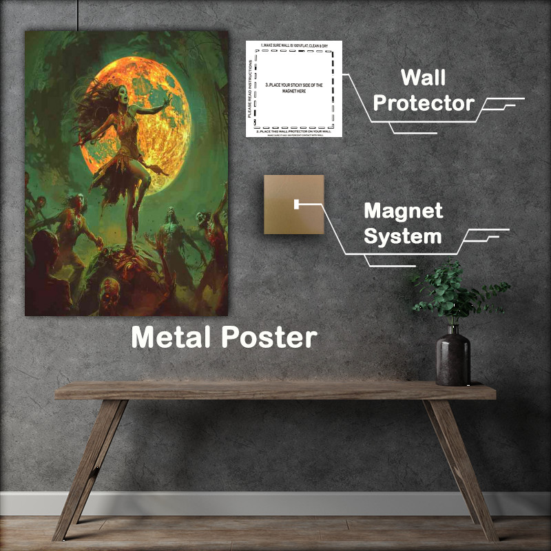 Buy Metal Poster : (80s fantasy a beautiful half elf woman dancing)