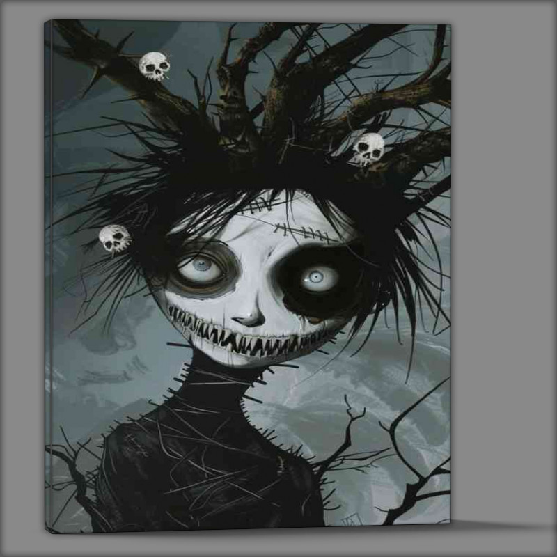 Buy Canvas : (An eerie character eyes and skulls)