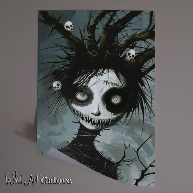 Buy Unframed Poster : (An eerie character eyes and skulls)