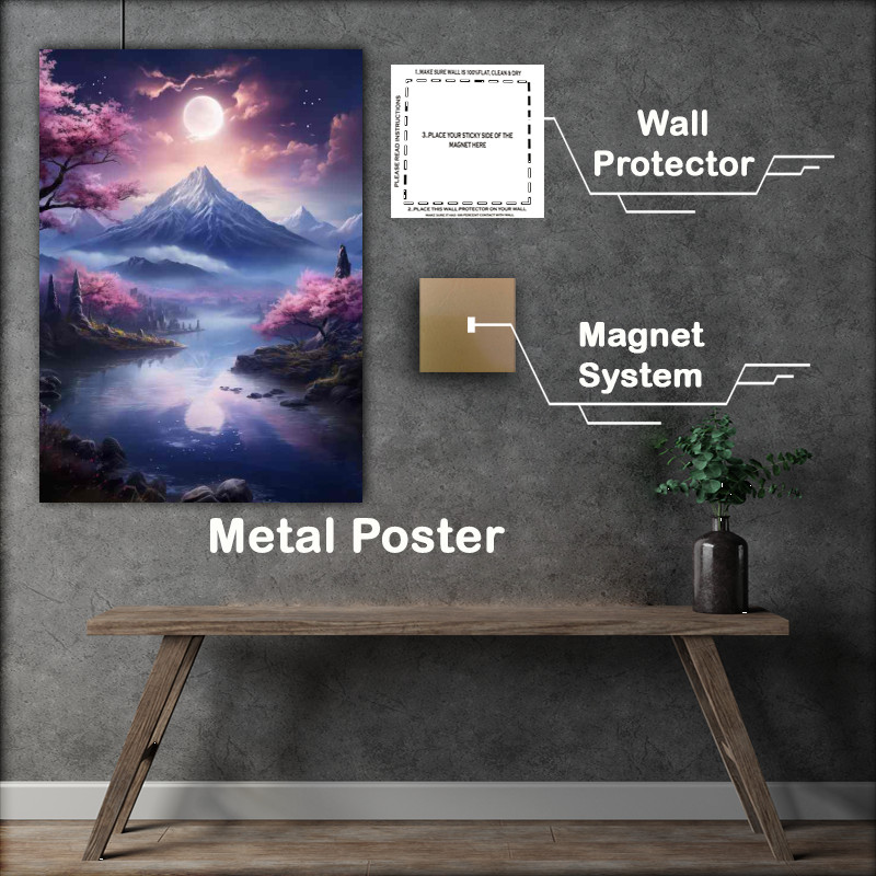 Buy Metal Poster : (Japans Blossom Filled Mountains and Waterways)