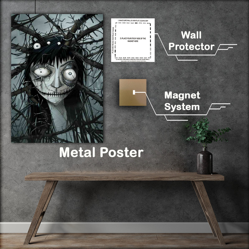 Buy Metal Poster : (Eerie character black and white)