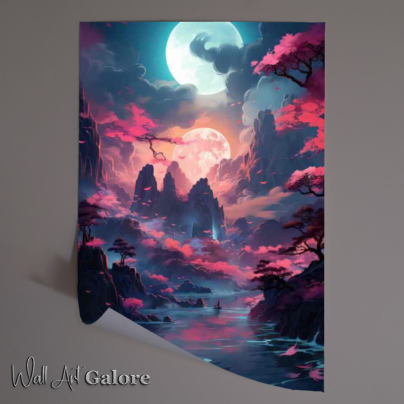 Buy Unframed Poster : (Japans Cherry Blossom Trails Mountains and Rivers)