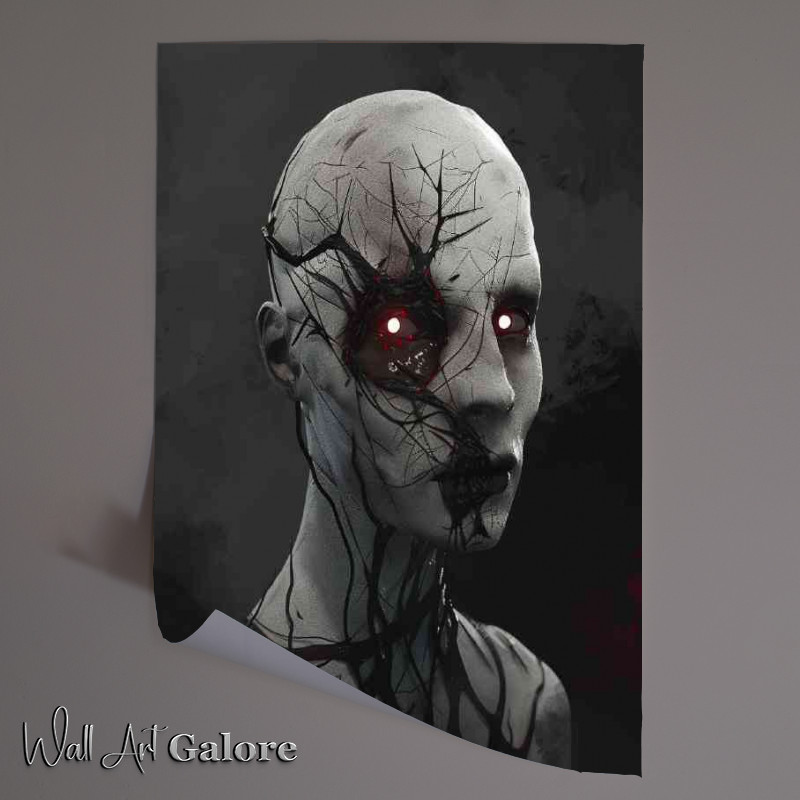 Buy Unframed Poster : (Eerie pale ghost with glowing eyes)