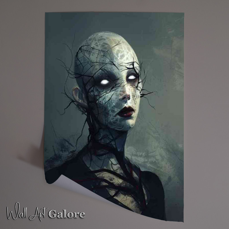 Buy Unframed Poster : (Eerie pale ghost woman with glowing eyes)