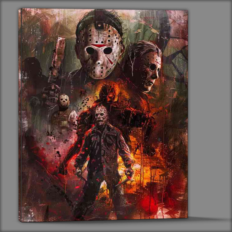 Buy Canvas : (Famous movie characters in horror)